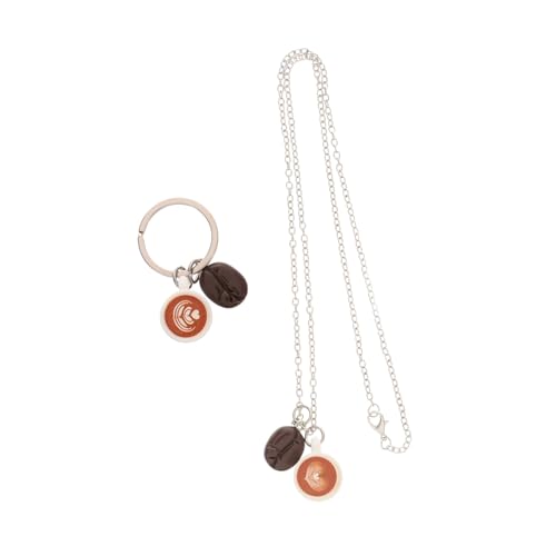 CLISPEED Schlüsselanhänger Aus Kaffeebohnen Herzförmiger Kaffeetassen- Halskette Mit Kaffeebohnen-anhänger Taschenanhänger Kaffeeanhänger Aus Harz Handtaschenzubehör Für von CLISPEED