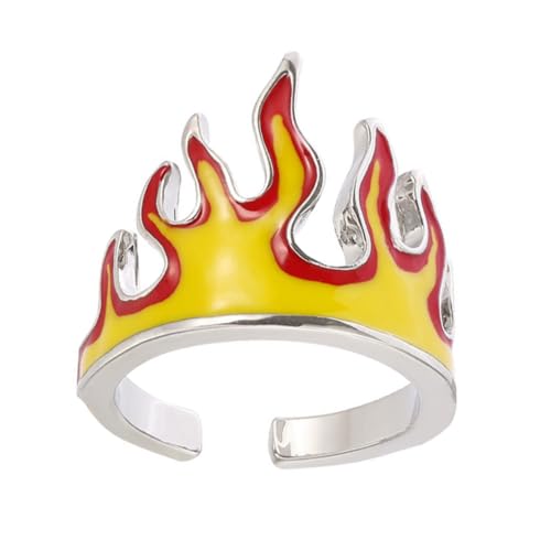 CLISPEED Hip Hop Feuerflammen Ring Herren Verstellbar Modisch Dekorativer Offener Fingerring Kreatives Design CLISPEED Hip Hop Feuerflammen Ring Herren Verstellbar Modisch Dekorativer Offener Fingerring Kreatives Design von CLISPEED