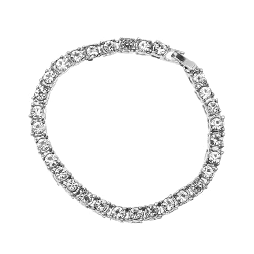 CLISPEED Hip Hop Stil Herren Armband mit Funkelnden Strasssteinen Eleganter Diamantbesatz Langlebiges Legierungsarmband Modisches Schmuckstück für Stilbewusste Männer von CLISPEED