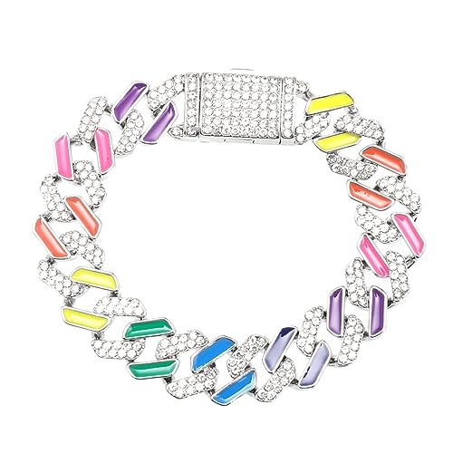 CLISPEED Hip Hop Style Armband Diamantbesatz Funkelndes Strass Armband Regenbogenfarbenes Handgelenkschmuck Robust Modisch für Damen und Herren CLISPEED Hip Hop Style Armband Diamantbesatz Funkelndes Strass Armband Regenbogenfarbenes Handgelenkschmuck Robust Modisch für Damen und Herren von CLISPEED