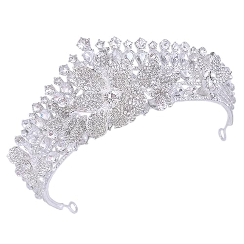 CLISPEED Hochwertige Strass Tiara Haarschmuck für Braut und Geburtstag Damen Eleganter Zinklegierung Kopfschmuck Funkelndes Diadem für Hochzeit Party und Festliche Anlässe von CLISPEED
