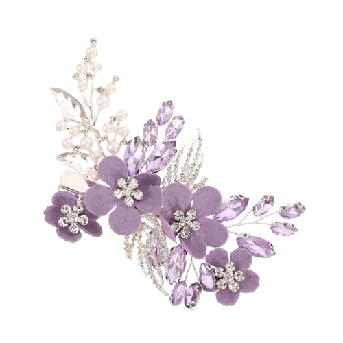 CLISPEED Hochzeit Haarklammer Blume mit Strass und Künstlicher Perle Braut Haarspange Brautschmuck Accessoire für Damen und Brautjungfern von CLISPEED