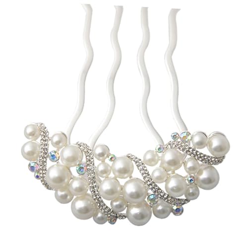 CLISPEED Hochzeits Haarspange mit Perlen und Strass Braut Haarschmuck für Damen und Mädchen Dekorative Haarnadeln für Anlässe für Hochzeiten und Brautpartys von CLISPEED