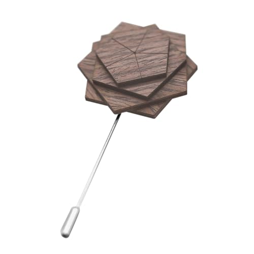 CLISPEED Holz Lapel Pin Blumenbrosche Herren Anstecknadel Dekorativer Boutonniere Pin für Anzug Hochzeit Reversnadel Robust und Stilvoll von CLISPEED
