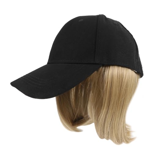 CLISPEED Hut Perücke Mützen für Damen Jays Beanie-Hut-Perücke Rand Kappe fokuhila perücker the wig Haarhut Haarverlängerungsperücke Baseballmütze Perücke Hochtemperaturdraht Yellow von CLISPEED