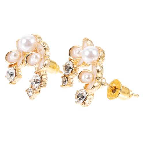 CLISPEED Hypoallergene Kleine Blütenohrringe Damen Zarte Ohrstecker mit Strass und Perle Goldfarben Modisch Leicht für Alltag und CLISPEED Hypoallergene Kleine Blütenohrringe Damen Zarte Ohrstecker mit Strass und Perle Goldfarben Modisch Leicht für Alltag und von CLISPEED