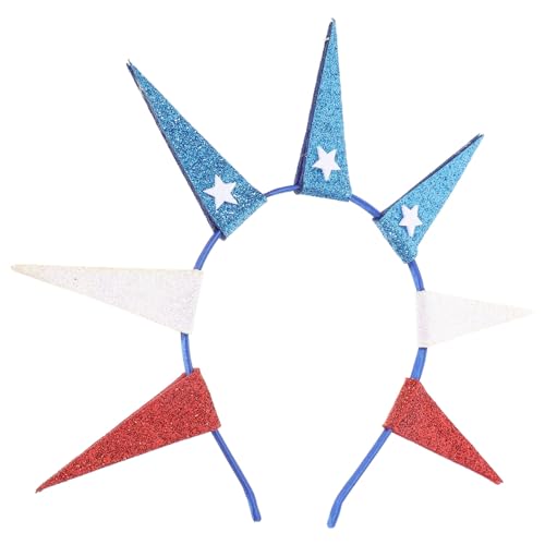 CLISPEED Independence Day Haarschmuck Glitzerstern Stirnband Party Haaraccessoire Festliches Cosplay Stirnband für Damen Dekoratives Kopfschmuck Patriotisches Partyzubehör von CLISPEED