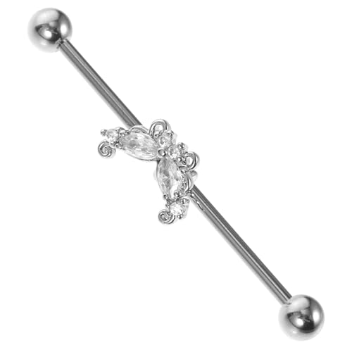 CLISPEED Industrial Piercing Ohrringe Damen Zirkonia Verziert Stab Haltbar Modisch Für Party Hochzeit Alltagsstil von CLISPEED