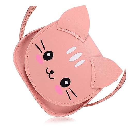 CLISPEED Katzen Umhängetasche für Mädchen Süße Crossbody Geldbörse PU Verstellbarer Schultergurt für Kleine Mädchen für Geburtstage und Besondere Anlässe von CLISPEED