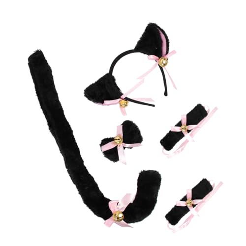 CLISPEED Katzenohren Haarreif mit Glöckchen und Teiliges Cosplay Zubehör für Erwachsene Langlebig Einzigartiges Design für Karneval Halloween Party und Bühnenauftritte von CLISPEED