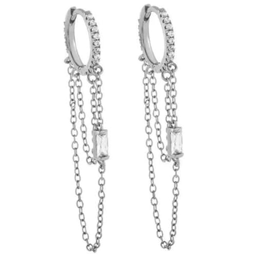 CLISPEED Kette Quasten Ohrringe Damen Modisch Leicht zu Tragen Komfortabel Elegant Silberfarben für Teens Schmuck Schmuckstück von CLISPEED