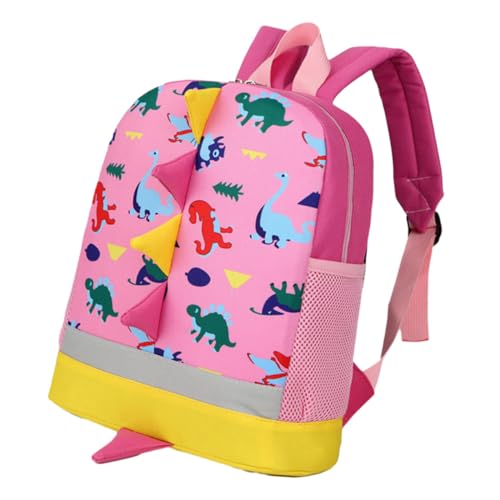 CLISPEED Kinderrucksack Dinosaurier Großer Kapazität mit Mehreren Taschen Langlebig und Robust für Vorschule Camping Ausflüge Jungen und Mädchen Rosa Design Vielseitiger Rucksack für von CLISPEED