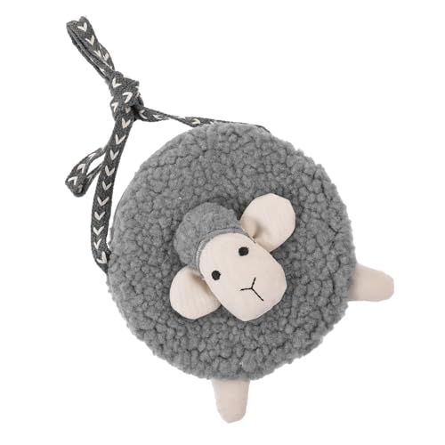 CLISPEED Kindliche Umhängetasche mit Cartoon Schaf Motiv Leichte Baumwolle Kleiner Münzgeldbeutel für Mädchen Modische Aufbewahrungstasche für Kleingeld Schlüssel Lippenbalsam Graue von CLISPEED