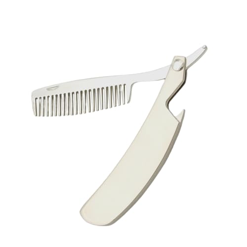 CLISPEED Klappbarer Antistatischer Bartkamm aus Robustem Zinklegierung für Herren Tragbar und Hautfreundlich zum Styling von Bart und Haar Kompakt für Reise und Alltag von CLISPEED