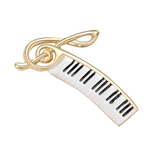CLISPEED Klavier Brosche Damen Anstecknadel mit Kreativen Notenmotiv Filigranes Accessoire Stilvolle Modeverzierung für Kleidung für Pianisten und Musiker von CLISPEED