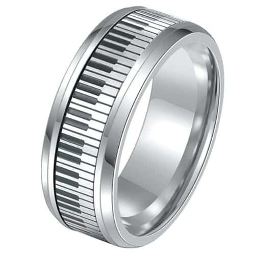 CLISPEED Klavier Keyboard Ring Drehbar Herren Damen Schmuck Praktischer Musiker Finger Schmuck von CLISPEED