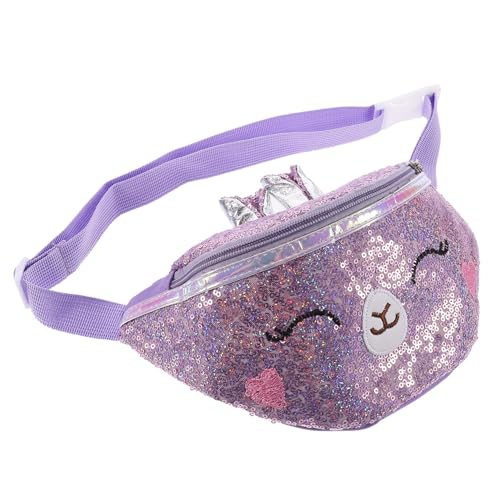 CLISPEED Kleine Bauchtasche für Mädchen Cartoon Katze Modische Umhängetasche Brusttasche Vielseitig Tragbar für Snacks Schlüssel Aufbewahrung Geschenkidee von CLISPEED