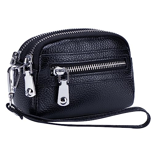 CLISPEED Kleine Damen Geldbörse mit Doppelreißverschluss Multifunktionale Change Pouch aus Robustem Material Kompakter Kartenhalter und Münzfach Praktischer Organizer für Bargeld und von CLISPEED