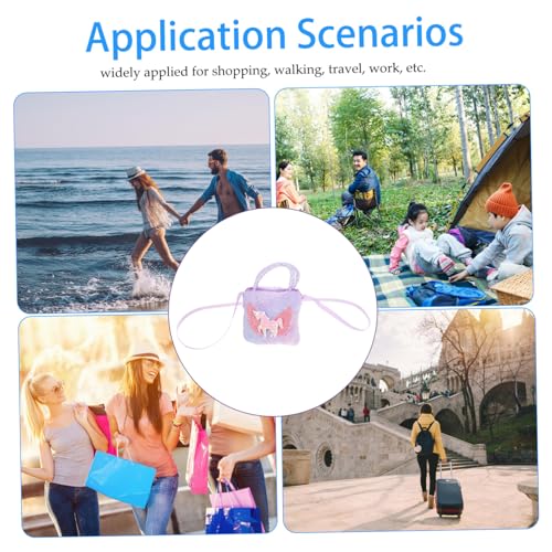 CLISPEED Kleine Einhorn Umhängetasche für Mädchen Cartoon Schultertasche mit Verstellbarem Riemen Süße Prinzessin Kindertasche für Kleinkinder Buntes Plüschdesign für Party und Alltag von CLISPEED