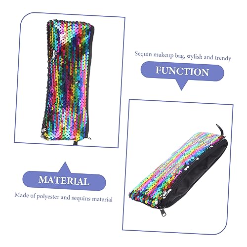 CLISPEED Kleine Handliche Kosmetiktasche mit Pailletten Multifunktionale Reiseaufbewahrung für Make Up Ohrhörer Datenkabel Damen Schminktasche mit Großzügigem Stauraum von CLISPEED