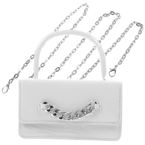 CLISPEED Kleine Handtasche Damen PU Umhängetasche mit Kettenriemen Modische Mini Messenger Bag Quadratisch Vielseitig Verwendbar für Alltag Party und Freizeit von CLISPEED