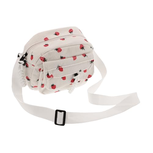 CLISPEED Kleine Weiße Cord Umhängetasche Damen Verstellbarer Schultergurt Leichte Tasche für Alltag und Reisen Vielseitig als Schulter oder Crossbody Bag Geeignet Damen Handtasche von CLISPEED
