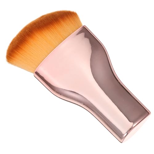 CLISPEED Kleiner Tragbarer Foundation Pinsel mit Weichen Nylonborsten für Gleichmäßiges Auftragen Eleganter Make Up Pinsel in Roségold für Flüssige und Cremige Foundation bei Frauen von CLISPEED
