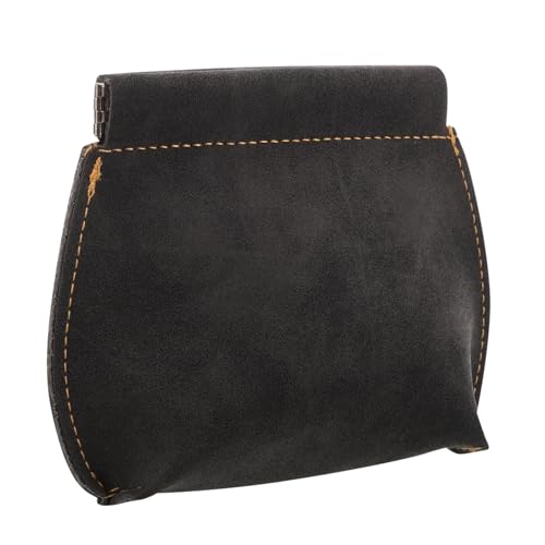 CLISPEED Kompakte Herren Geldbörse mit Münzfach Portables Leder Portemonnaie für Männer Schlanker Leichter Organizer mit Großem Stauraum Reiseetui für Kosmetik und Alltag Schwarz von CLISPEED