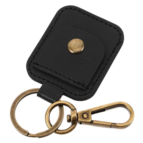 CLISPEED Kompakte PU Münzbörse mit Schlüsselanhänger Mini Geldbeutel Damen Tragbare Schlüsseltasche Stilvolles Täschchen für Münzen und Schlüssel Leicht und Elegant Schwarz von CLISPEED