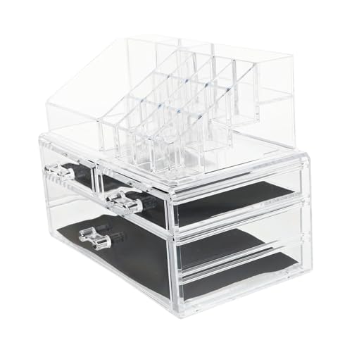 CLISPEED Kosmetik Aufbewahrungsbox Acryl Organizer Makeup Box mit Glatten Kanten und Mehrschicht Design für Schminktisch Damen Platzsparend und Vielseitig Geeignet von CLISPEED
