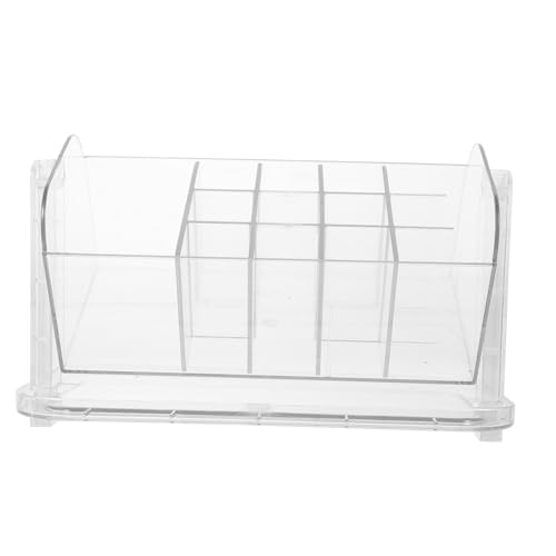 CLISPEED Kosmetik Organizer Aufbewahrungsbox Transparent Vielseitiger Makeup Storage Box mit Unterteilungen für Kosmetik Stifte Besteck Praktische Desktop Aufbewahrung für Büro Schule und von CLISPEED