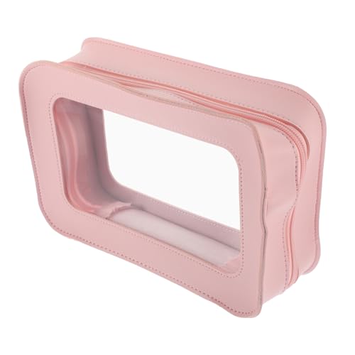 CLISPEED Kosmetiktasche Transparent PVC Wasserabweisend Makeup Bag Organizer für Damen Reise und Outdoor mit Reißverschluss Praktische Schminktasche Multifunktional Kleine Kulturtasche von CLISPEED