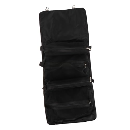 CLISPEED Reise Kulturbeutel Kosmetiktasche Faltbar Mit Griff Multifunktionale Waschtasche Für Toilettenartikel Make-up Und Pflegeprodukte Für Damen Und Herren Schwarz von CLISPEED