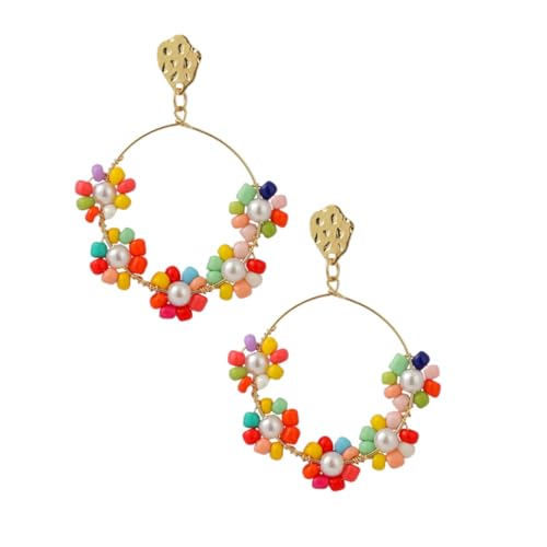CLISPEED Perlen-ohrhänger Im Bohemia-stil Kreative Ohranhänger Aus Acryl Für Damen Farbige Perlen-ohrkette Stilvoller Ohrschmuck Für Frauen Praktisch Und Langlebig von CLISPEED