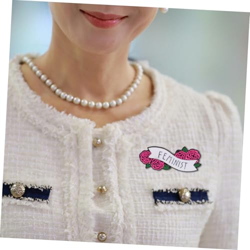 CLISPEED Kreative Rosenbuchstaben Brosche Damen Anstecknadel Corsage Dekoration Feministischer Schmuck Jeans Brustnadel Hochwertiger Metallpin für Hochzeit Party Alltag von CLISPEED