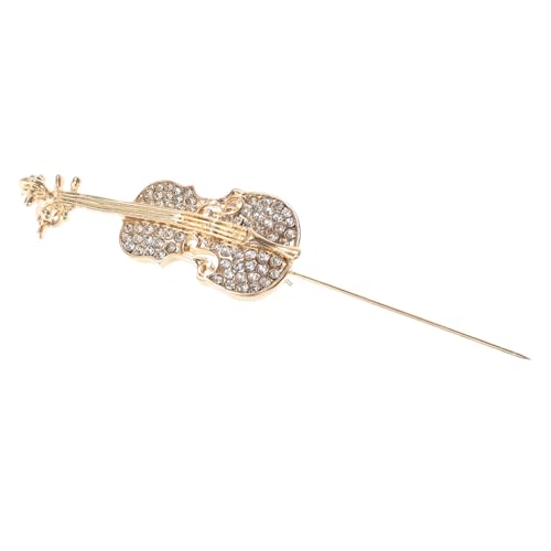 CLISPEED Kreative Violin Brosche Pin Legierung Elegantes und Einzigartiges Design für Damen Stilvolles Bekleidungszubehör für Anstecknadeln Taschen Kleider und Hüte Goldfarbe von CLISPEED