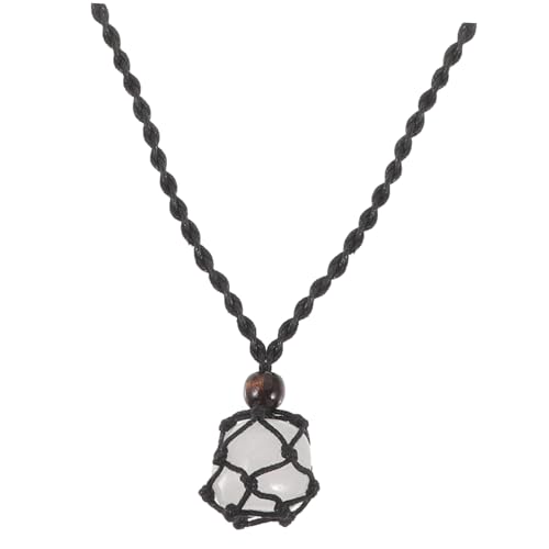 CLISPEED Kristallanhänger Halskette mit Geflochtenem Schwarzem Seil Verstellbar Unisex Schmuckstück Natürlicher Kristallstein Modische Lange Pulloverkette für Damen und Herren CLISPEED Kristallanhänger Halskette mit Geflochtenem Schwarzem Seil Verstellbar Unisex Schmuckstück Natürlicher Kristallstein Modische Lange Pulloverkette für Damen und Herren von CLISPEED