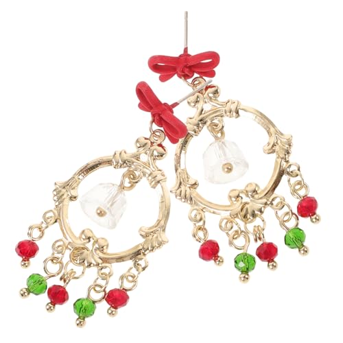 CLISPEED Kristallglöckchen Ohrringe Damen Silberstecker Weihnachts Modeaccessoire Leichtes Design Vielseitig Für Festliche Anlässe Geburtstag Hochzeit Weihnachten von CLISPEED