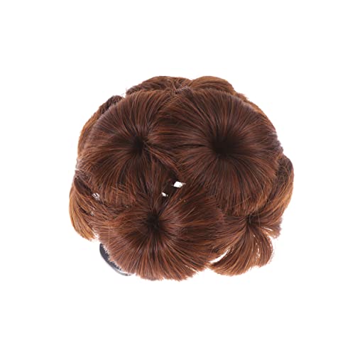 CLISPEED Kunsthaar Haarknoten Clip mit Blumen Design für Damen in Hellbraun zum Hinzufügen von Volumen und Fülle für Einen Besonderen Look Einfach zu Verwenden und Langlebig von CLISPEED