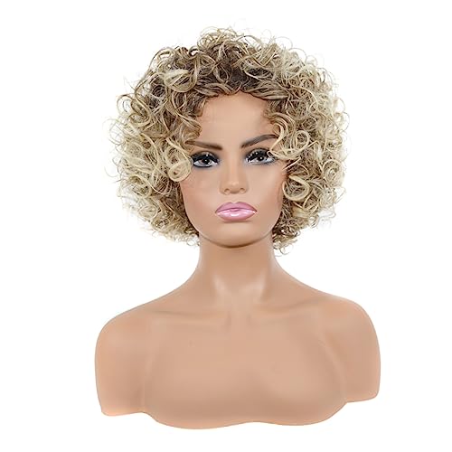 CLISPEED Kurze Afro Perücke Damen Hochtemperaturfaser Kopfbedeckung für Alltag und Parties Bequem Atmungsaktiv Langlebig für Frauen mit Haarproblemen CLISPEED Kurze Afro Perücke Damen Hochtemperaturfaser Kopfbedeckung für Alltag und Parties Bequem Atmungsaktiv Langlebig für Frauen mit Haarproblemen von CLISPEED