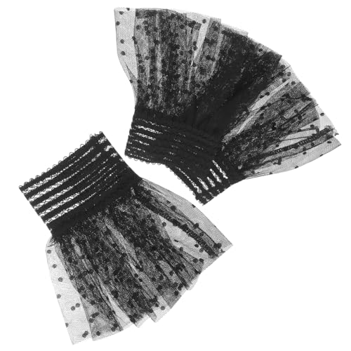 CLISPEED Lace Wrist Damen Festlich Netzstoff Rüschen Manschetten Abnehmbare Spitzenarmbänder Elegant und Komfortabel für Stilvolle Outfits von CLISPEED