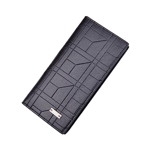 CLISPEED Lange Herren Geldbörse PU mit Reißverschluss Modischer Geldbeutel für Kreditkarten und Münzen Dunkelbraun Multifunktional und Leicht von CLISPEED