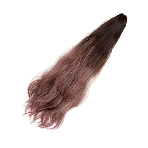 CLISPEED Langhaar Ponytail Perücke Damen Wellenförmige Clip in Haarteil Balayage Farbverlauf Braun Natürlich Weich Kein Verheddern Komfortabel von CLISPEED