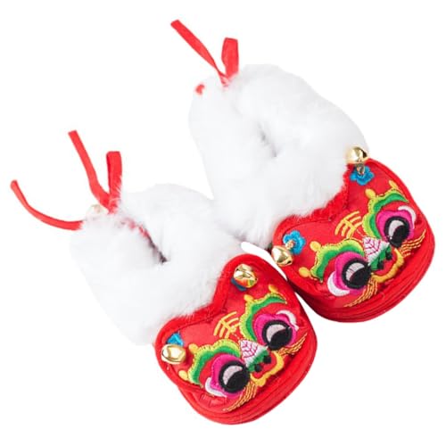 CLISPEED Lauflernschuhe Warm Gefüttert rutschfest Tiger Muster Krabbelschuhe für Jungen und Mädchen Indoor Outdoor Kinderschuhe Winter von CLISPEED