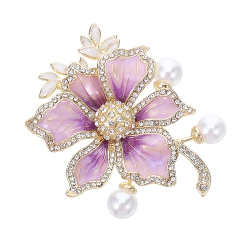 CLISPEED Lavendelfarbene Emaille Blumenbrosche mit Zartem Perlenakzent Elegante Anstecknadel für Damen Stilvolles Accessoire für Abendkleider Ball und Festliche Anlässe CLISPEED Lavendelfarbene Emaille Blumenbrosche mit Zartem Perlenakzent Elegante Anstecknadel für Damen Stilvolles Accessoire für Abendkleider Ball und Festliche Anlässe von CLISPEED