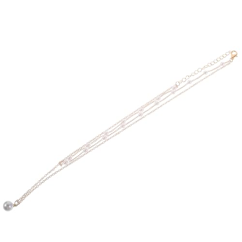 CLISPEED Layered Pearl Necklace für Damen Minimalistische Goldkette mit Anhänger Zweilagige Halskette Modischer Schmuck für Besondere Anlässe und Alltag von CLISPEED