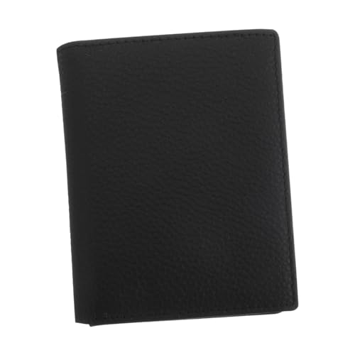 CLISPEED Leder Kartenetui Schwarz Multifunktional Kartenhalter für Kreditkarten Ausweise Reisepass Business Wallet Praktisch und Langlebig für Büro und Reisen von CLISPEED