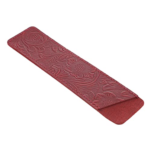 CLISPEED Leder Stiftetui Handgefertigte Vintage Schreibwaren für Schule und Praktische Stiftaufbewahrung Rot für Studenten und Büroangestellte Geschenkidee zu Anlässen von CLISPEED