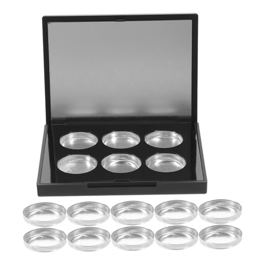 CLISPEED Leere Lidschatten Box mit Metallpfannen Matte Schwarze Kompakte Make Up Palette Aluminium Langlebig und Stabil für DIY Lidschatten und Highlighter Reisefreundlich von CLISPEED