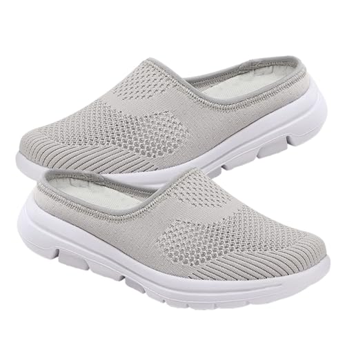 CLISPEED Leichte Atmungsaktive Damen Slippers aus Mesh Halboffen Verschleißfest Komfortabel für Sommer und Reisen rutschfeste Fersenkappe für Lange Spaziergänge Geeignet von CLISPEED
